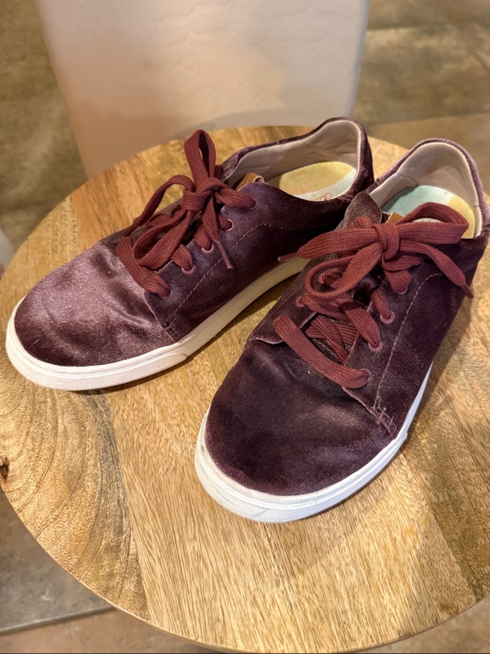 OluKai Burgundy Velvet Sneakers